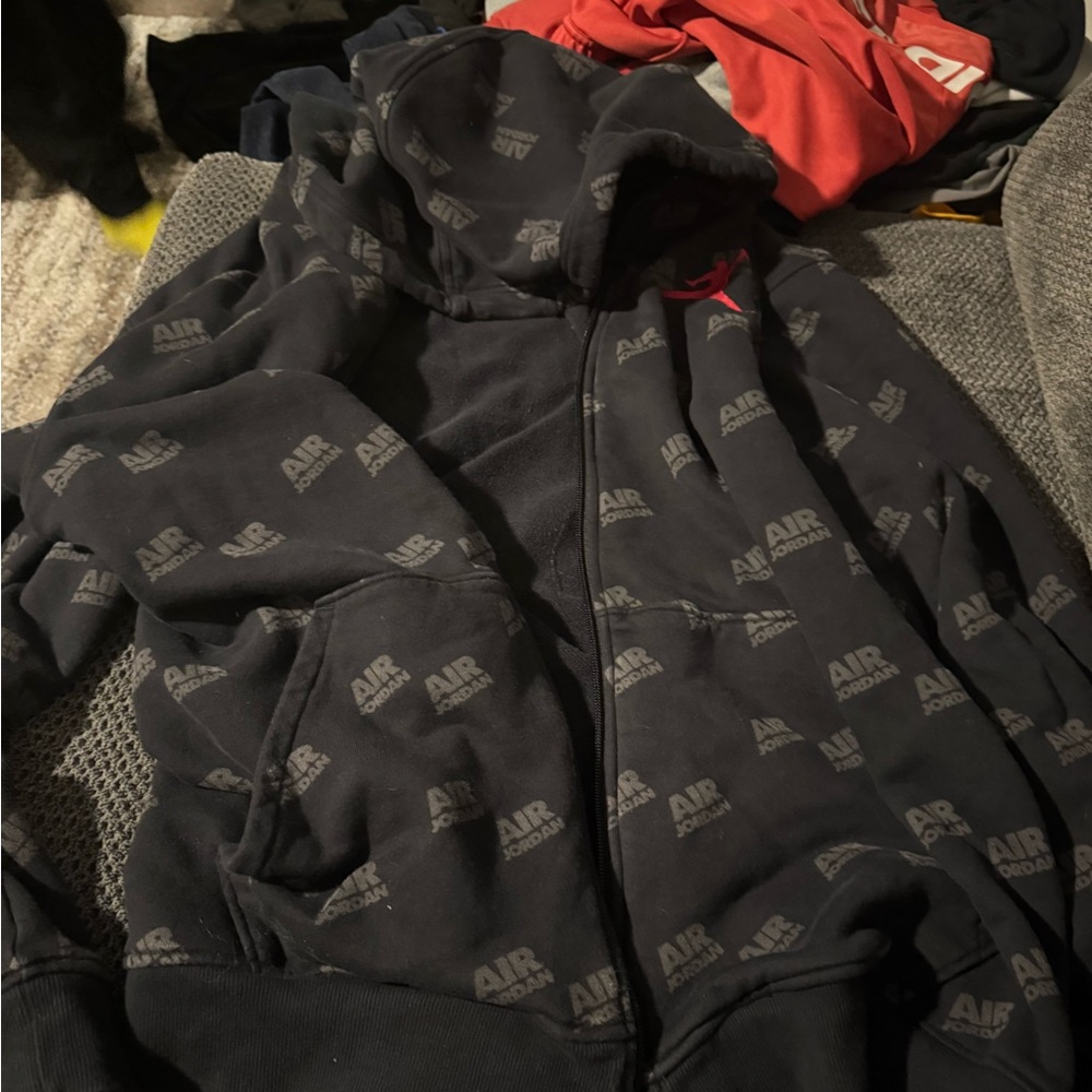 Jordan Black Zip Up Sweater